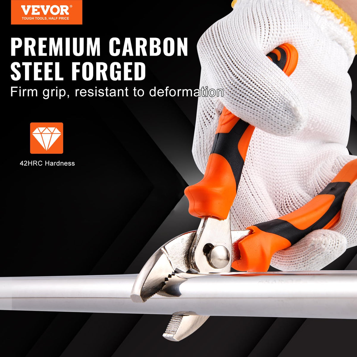 VEVOR 8-inch long-nose pliers provide precise reach for small components.