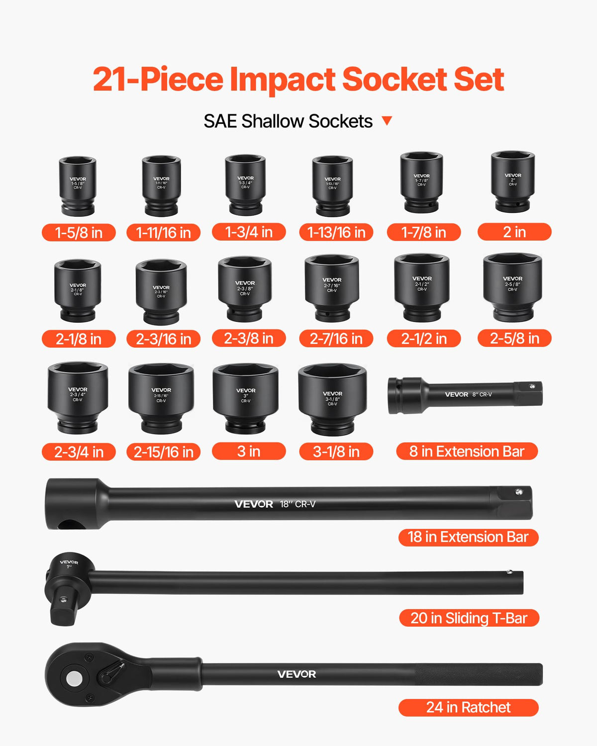 VEVOR 8-inch extension bar for reach and leverage