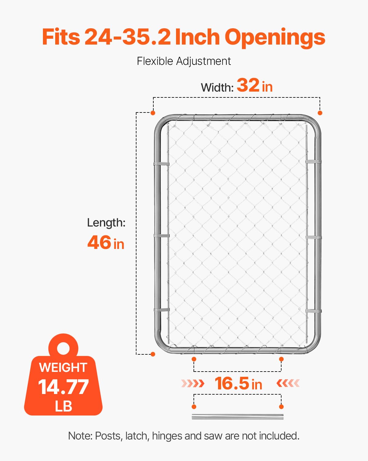 VEVOR adjustable width 32x46 inches illustrating flexible fit for openings.