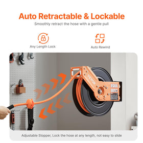 VEVOR air hose reel with automatic rewind reduces tangling during use.