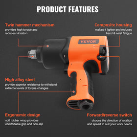 VEVOR 3/4-inch air impact is ready for heavy-duty auto repairs.