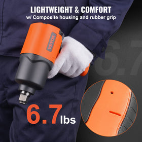 VEVOR twin hammer mechanism provides consistent torque for faster bolt removal.