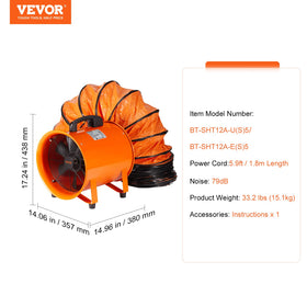VEVOR Air Mover compact design demonstrates space-saving profile