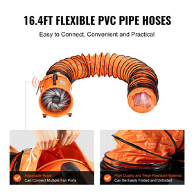 VEVOR air mover duct connection closeup highlights easy assembly and secure fit.