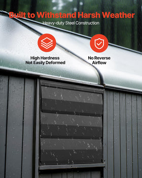 VEVOR all-metal construction provides rugged durability in damp or rainy environments