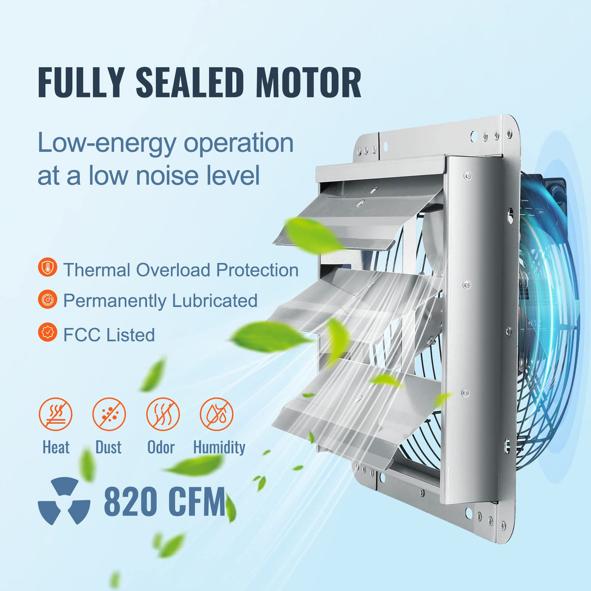 VEVOR aluminum all-metal construction offers durable, weather-resistant cooling.