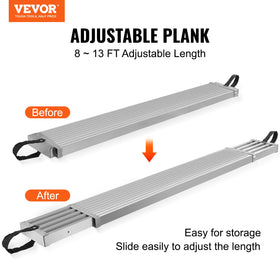 VEVOR work plank shows 500 lb capacity for safe two-person work.