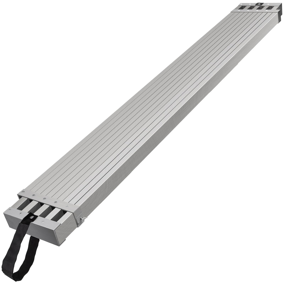 VEVOR aluminum telescoping work plank extended to 13 ft for high-reach tasks.