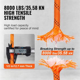 VEVOR arborist rigging rope in use demonstrates secure handling.