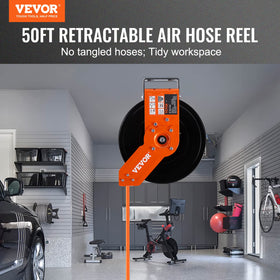 VEVOR auto-rewind system keeps hoses tangle-free for smooth operation.