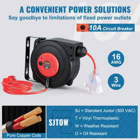VEVOR automatic retract system keeps cables neatly stored