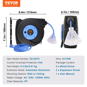 VEVOR automatic retract system minimizes tangles for neat setups.