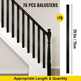 VEVOR balusters with wave curved design add visual appeal.