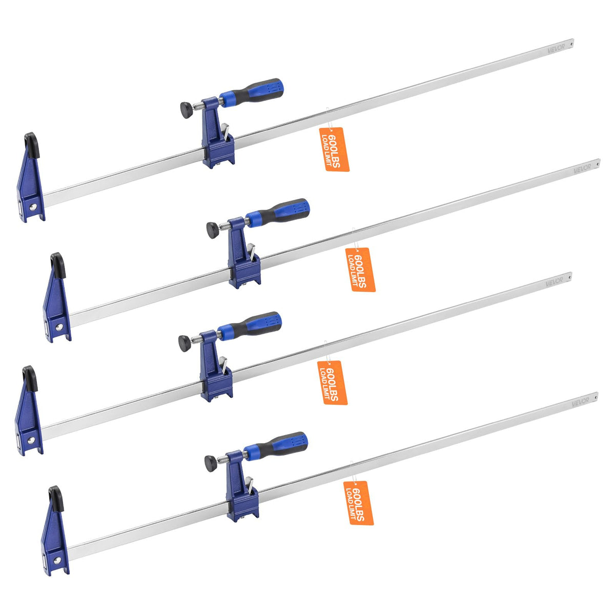 VEVOR bar clamps showing 36-inch opening for wide workpieces