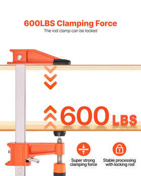 VEVOR Bar Clamps Cast Iron Jaws resist deformation under load.