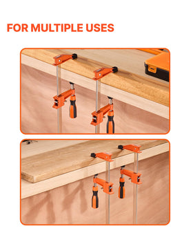 Extended rod on VEVOR clamps handles varying thicknesses.