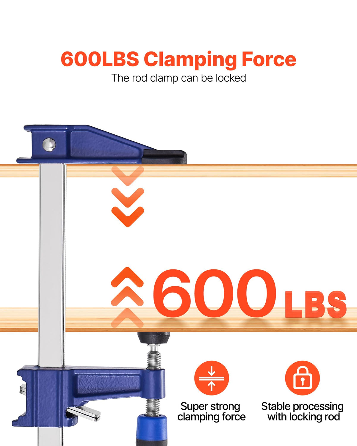 VEVOR lockable F-clamp secures your workpiece firmly