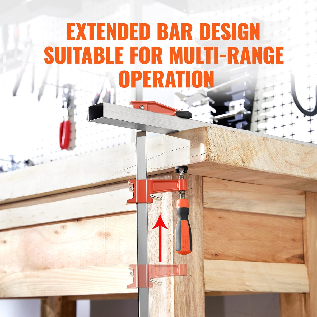 VEVOR bar clamps ideal for wood and metal projects.