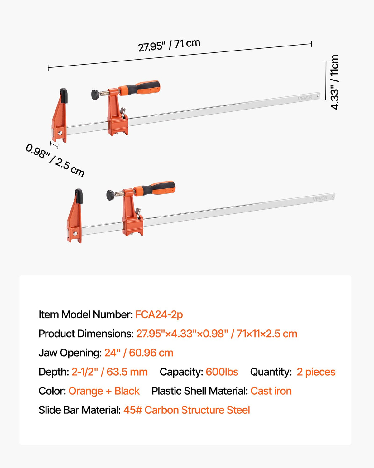 Extended rod design supports diverse shop tasks.