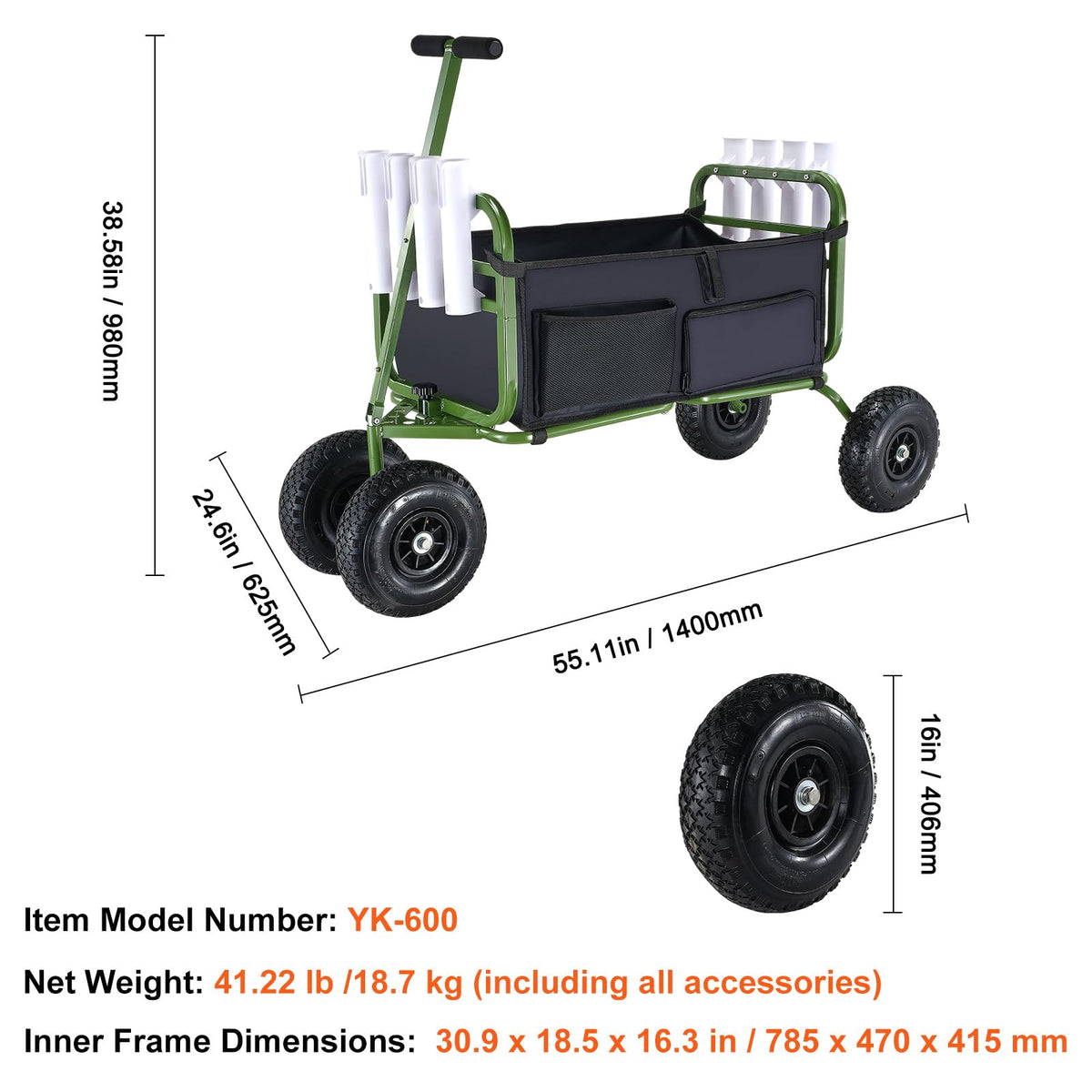 VEVOR beach cart suitable for picnics and fishing with versatile transport