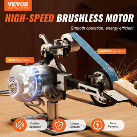 VEVOR Belt Grinder Sander with variable speed dial for precise finishing.