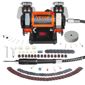 VEVOR bench buffer polisher base unit enables versatile polishing across metals, wood, and gems.