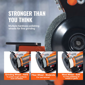 VEVOR bench buffer polisher fiber wheel balances medium polish on metals.