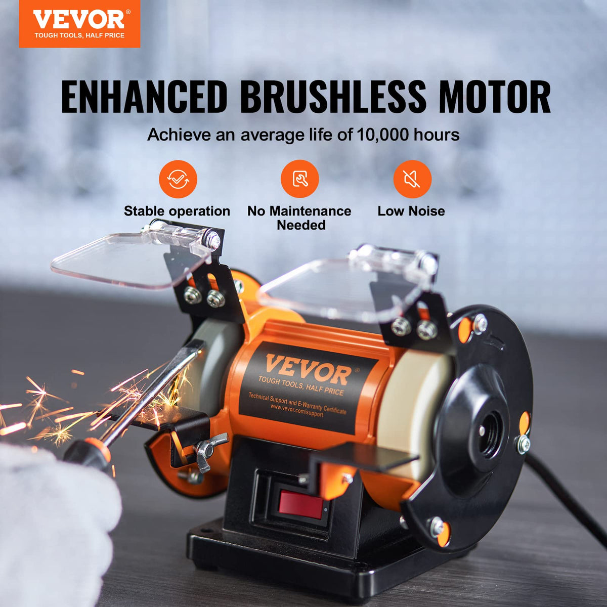 VEVOR bench buffer polisher wool wheel for delicate jewelry smoothing.