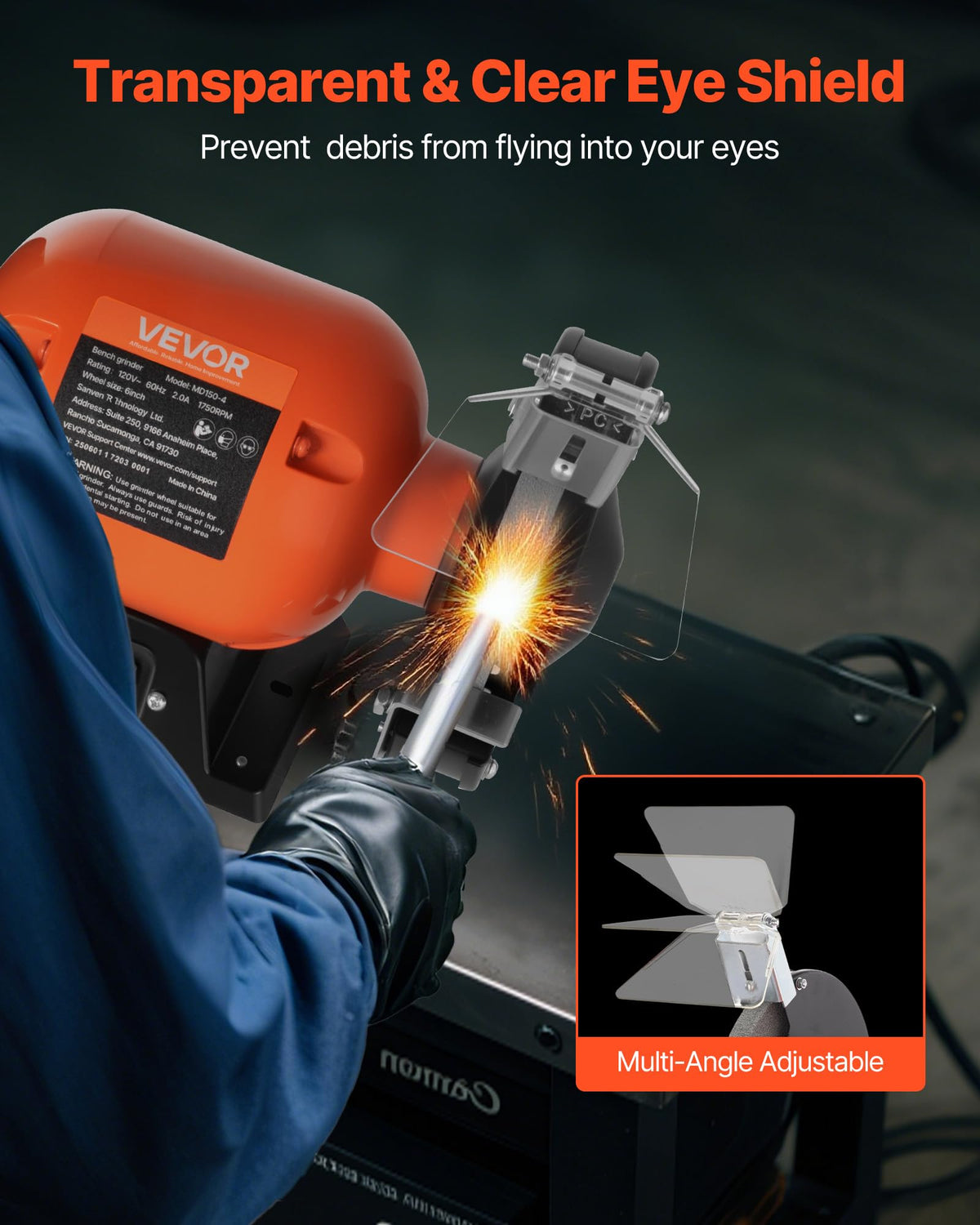 VEVOR bench grinder adjustable tool rest supports precise grinding angles