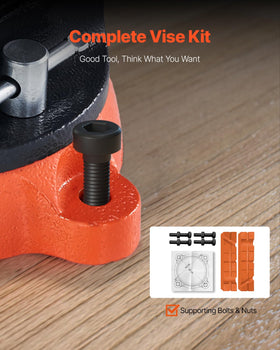 VEVOR bench vise four-bolt mounting ensures a solid, secure setup.