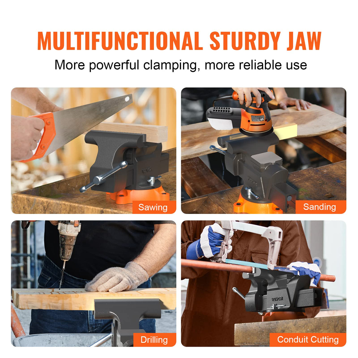 VEVOR bench vise includes hardware kit for quick setup