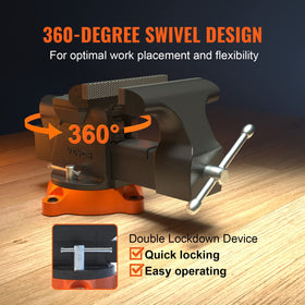 VEVOR bench vise replaceable jaw plates for easy maintenance