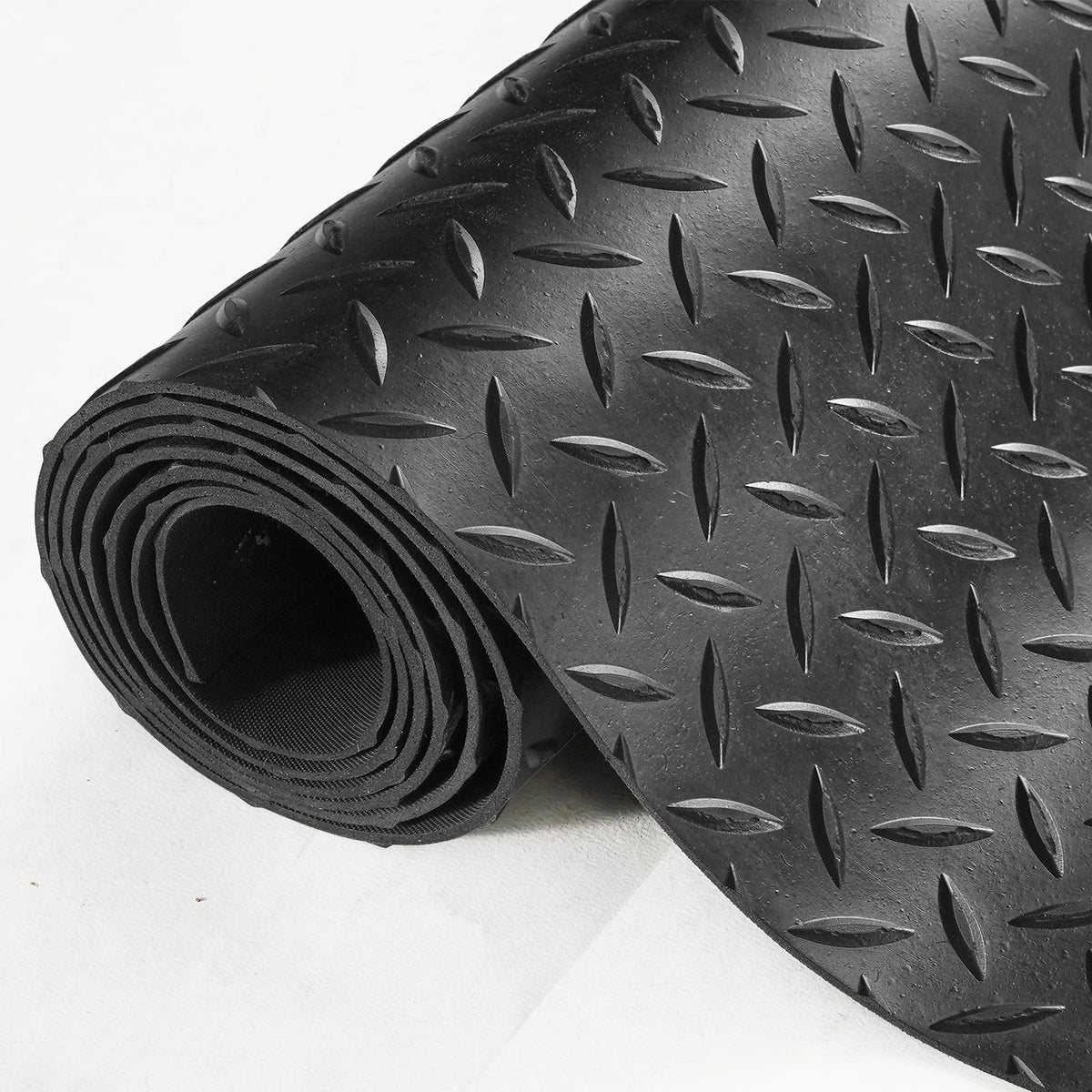 VEVOR black diamond plate flooring blends practicality with a sleek look.