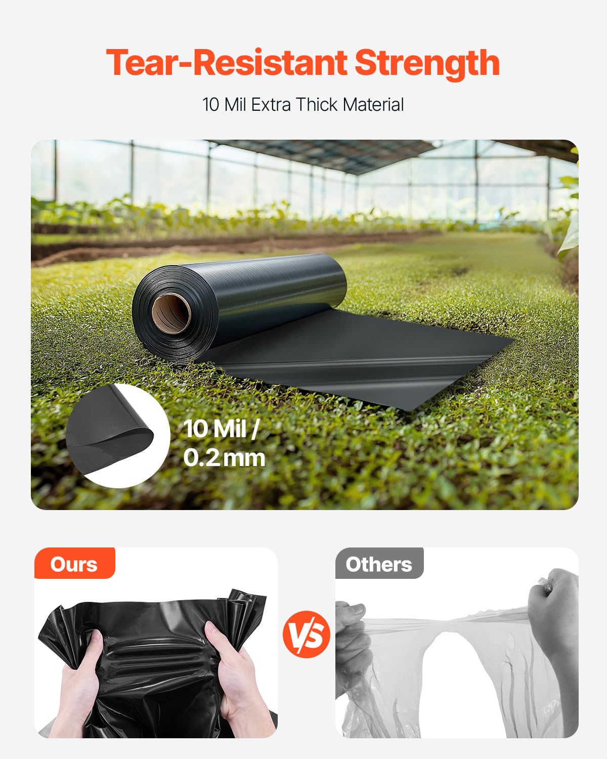 VEVOR black drop cloth 5x100 feet providing large-area coverage
