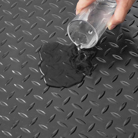 VEVOR black garage floor mat offers sleek look and protection.
