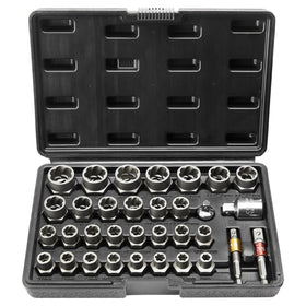 VEVOR 33-piece bolt extractor set in case, organized for efficient bolt removal