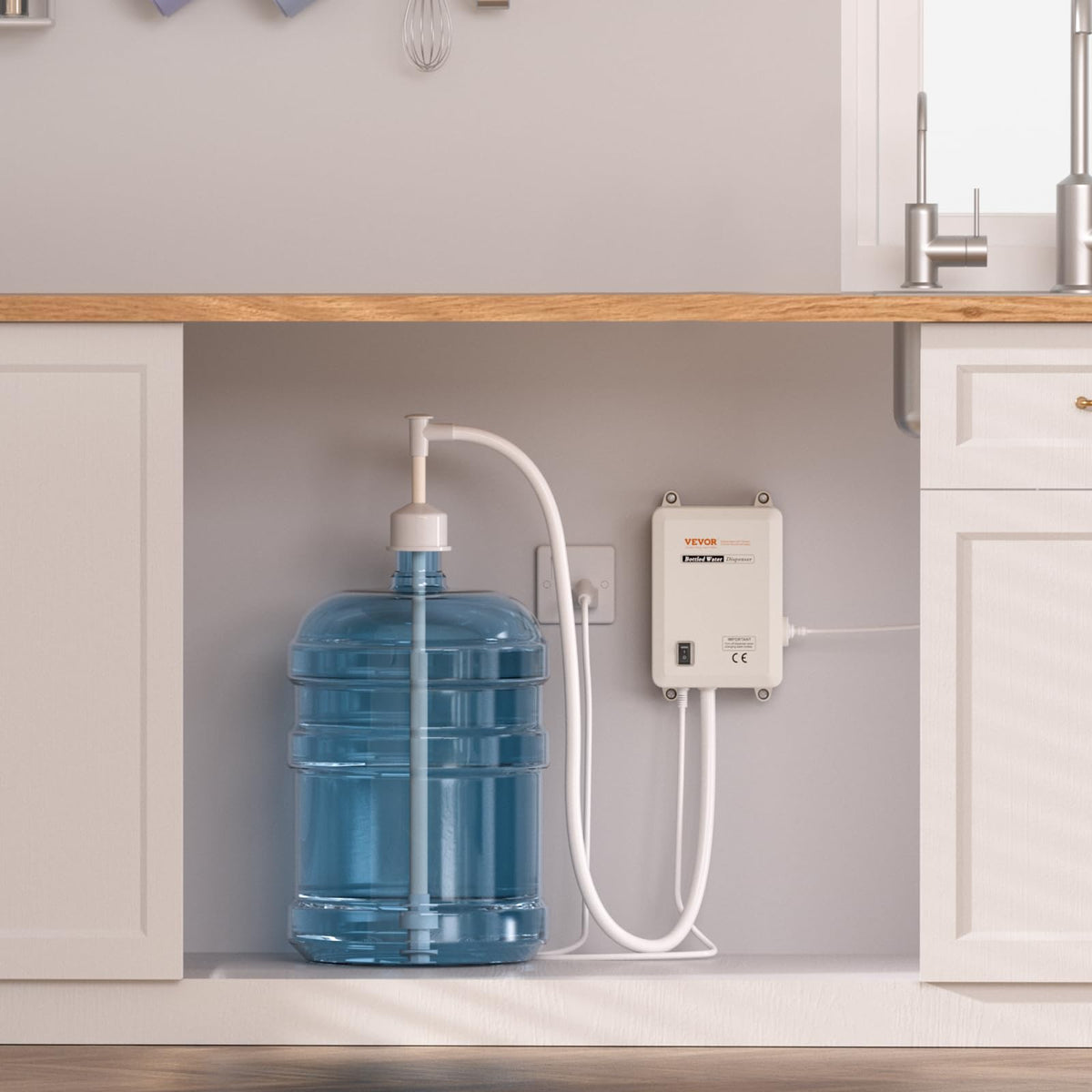 VEVOR Bottled Water Dispenser Pump System inlet pipe enables easy bottle connection and steady flow