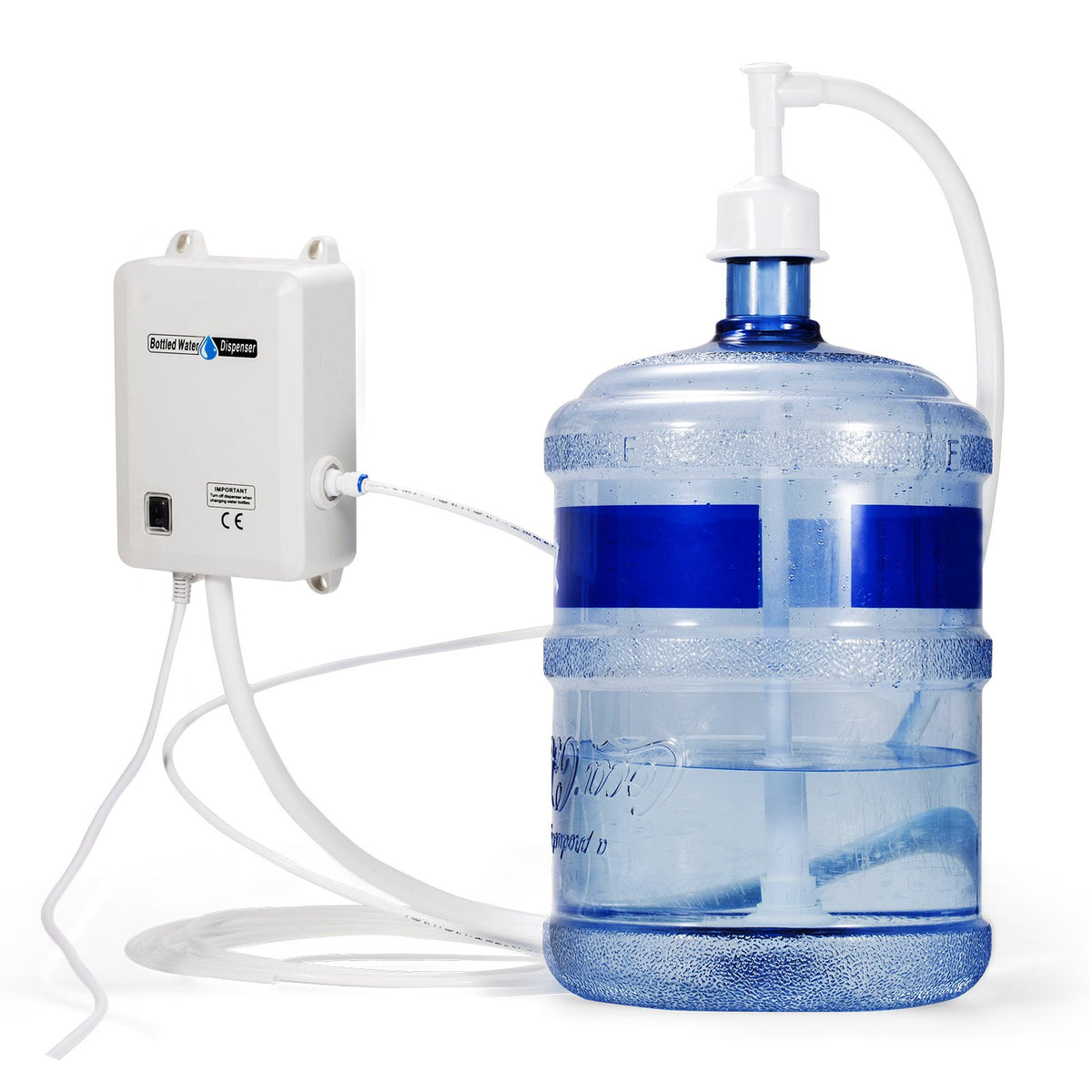 VEVOR Bottled Water Dispenser Pump System outlet flow demonstrates quick, stable water delivery to devices