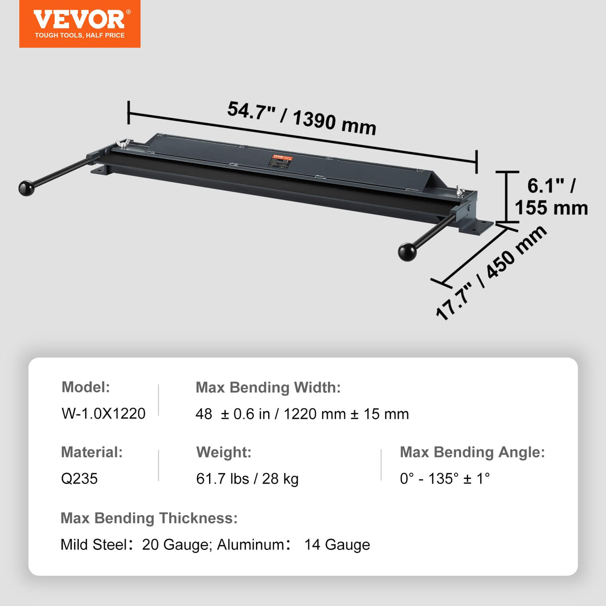Capacities include 20-gauge steel for sturdy sheets.