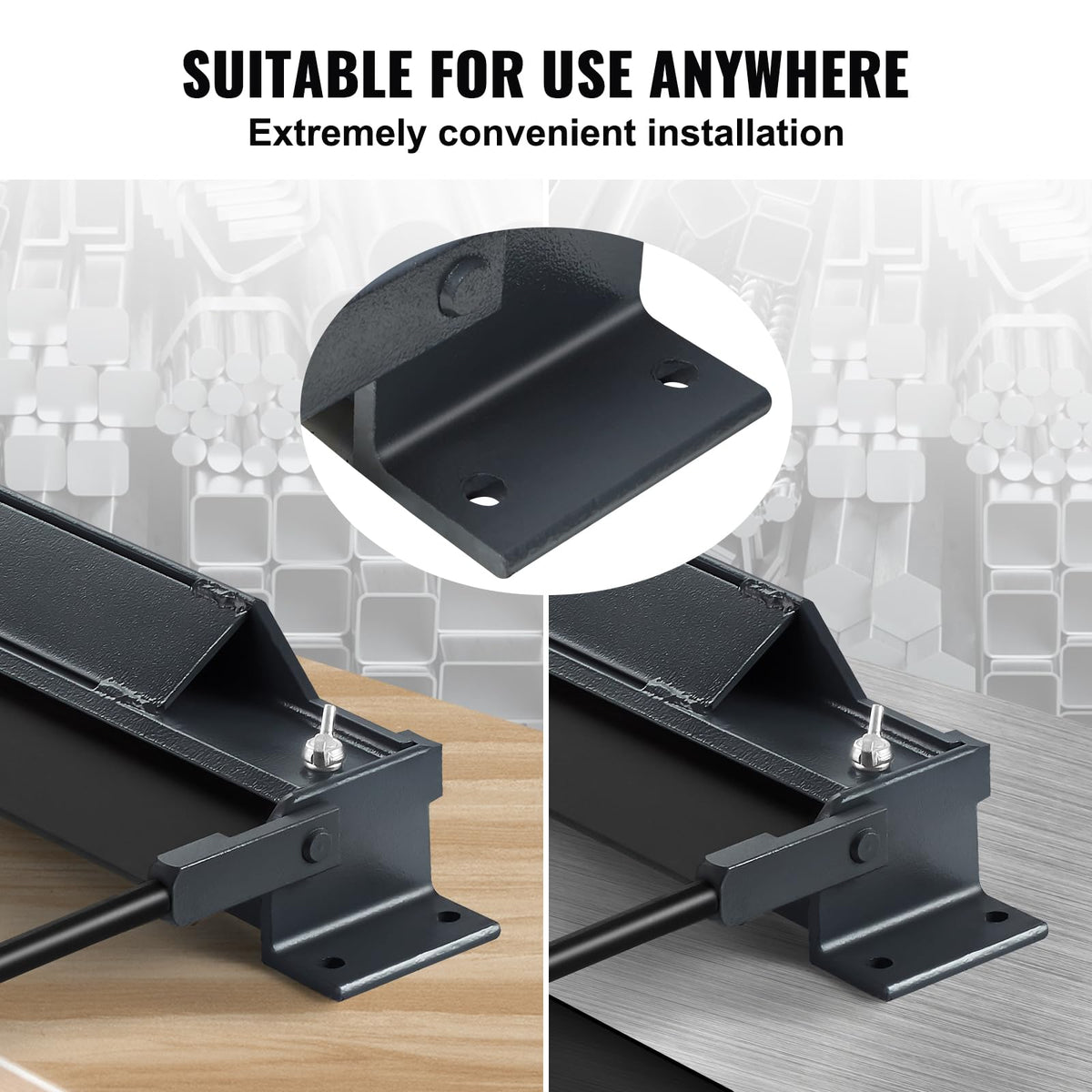Workbench mounting holes allow secure setup during long jobs.
