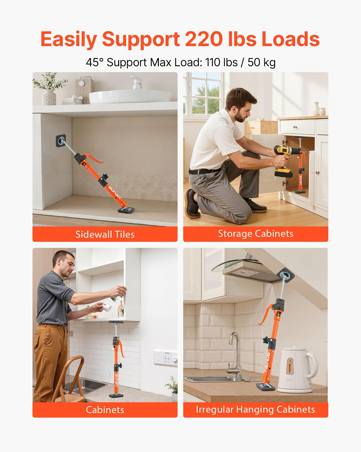 VEVOR cabinet jack assembly with manual enables quick secure setup.