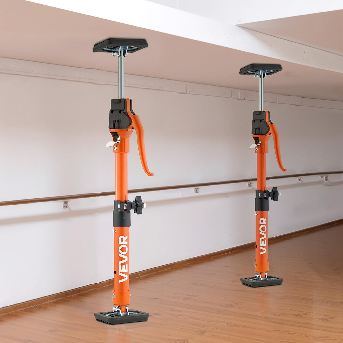 VEVOR thick carbon steel pole with large foot pad for steady support.