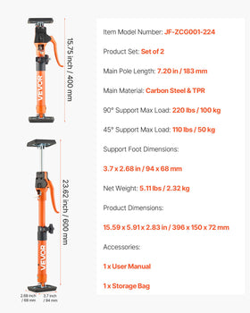 VEVOR carry bag keeps the pole portable for on-site use.