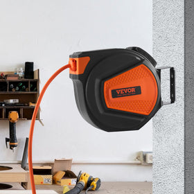 VEVOR versatile hose reel suited for auto shops, garages, and mobile mechanics.