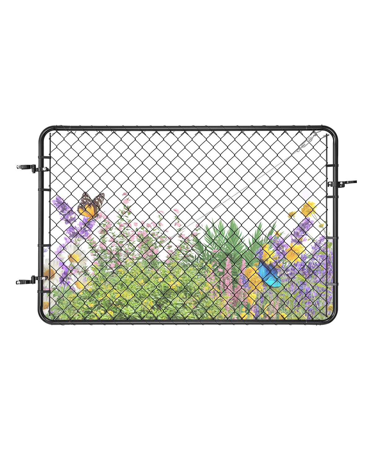 VEVOR chain-link fence gate 72x48 inches ready-to-install for durable garden access.