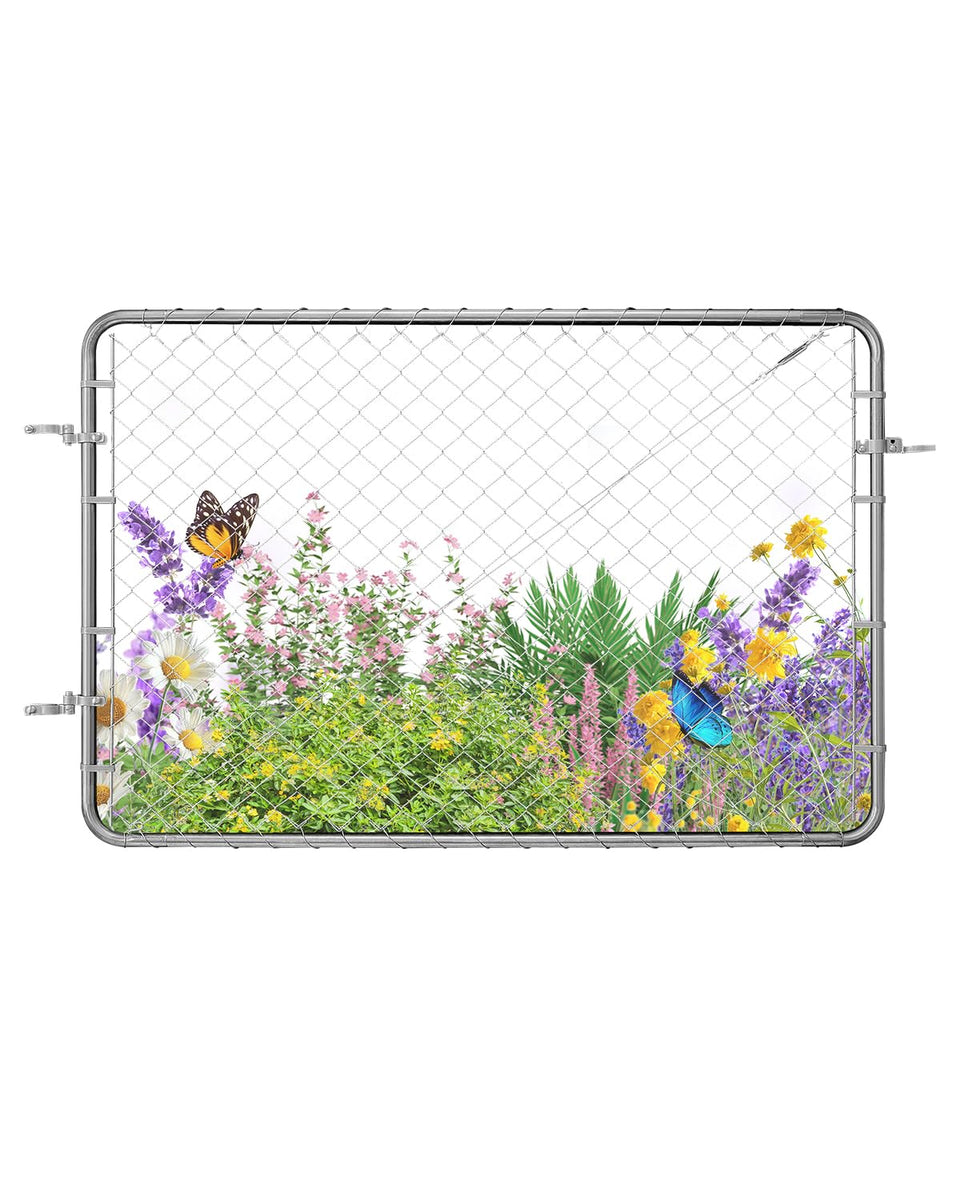 VEVOR chain-link gate frame in galvanized steel for outdoor durability.