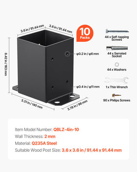 VEVOR complete accessory set includes screws and wrenches.