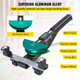 VEVOR copper pipe bender aluminum alloy construction ensures durability.