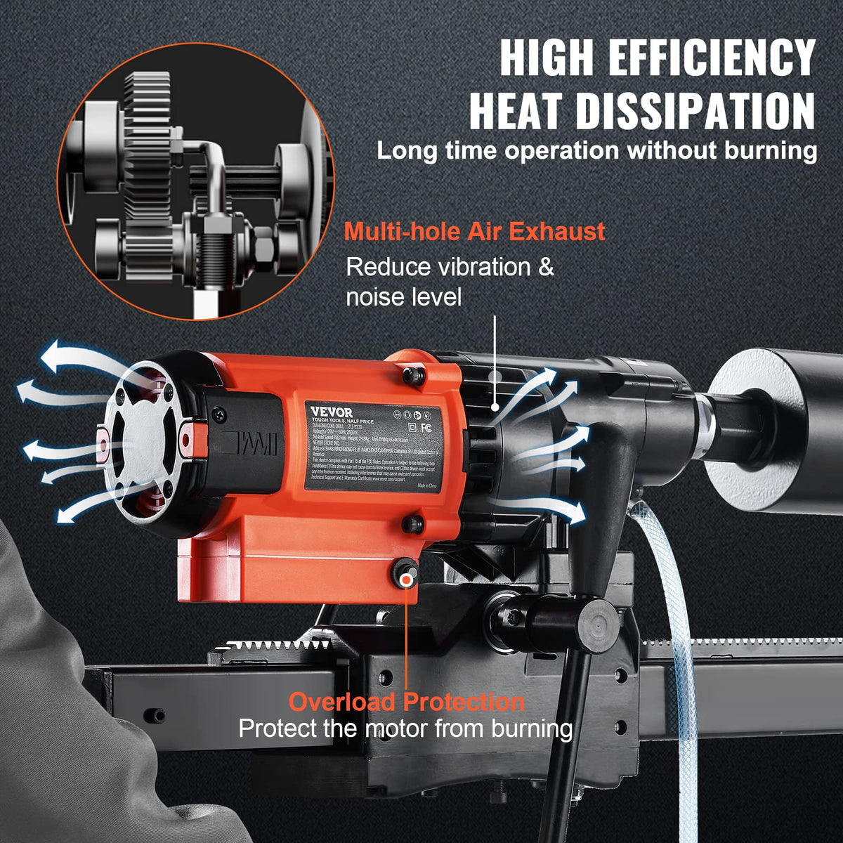 VEVOR water connector delivering steady coolant for wet drilling