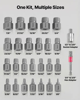 VEVOR CR-MO steel construction for durable bolt extractions in tough jobs.